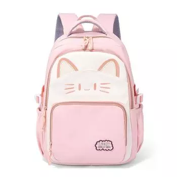 Capacity Simple Large Backpack With Kitten And Letter Print Design For Use Daily