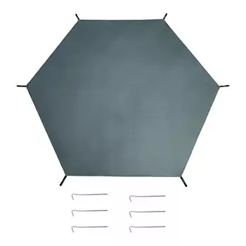 CAPASTEC тент шестиугольный настил с 6 колышками и сумкой для хранения тент для кемпинга серый 1 шт 220x260 см