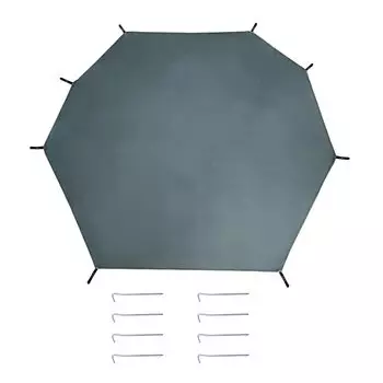 CAPASTEC тент восьмиугольный настил с 8 колышками и сумкой для хранения брезентовый тент для альпинизма и кемпинга серый 1 шт. 385x350 см