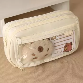 Сумка для карандашей Capibala, сумка для канцелярских принадлежностей, симпатичный тканевый пенал, кавайный, устойчивый к грязи, вместительный, с высоким внешним видом, пенал A1