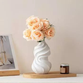 CAPIRON Ceramic Gourd Vase White Black Boho Pampas Grass Flower Nordic Minimalist Living Room Home TV Stand Decoration Bud Pot белый