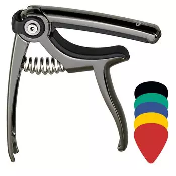 Capo Tast Guitar String Cutting Bridge Pin Puller 4 в 1 Акустическая гитара 6 струн Акустическая гитара Capo 5 гитарных плектров и чехол в комплекте