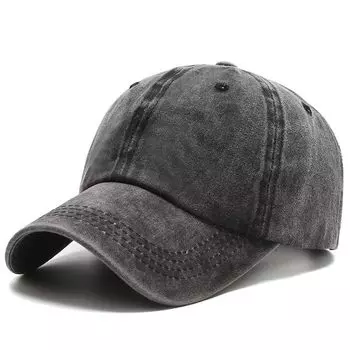 Capprecier and Adjustable Solid UV Sun Unisex Men s Women s Cap, Color, Spring, Summer, Autumn, Winter, Lightweight, Casual, Washed, Protection, чёрный