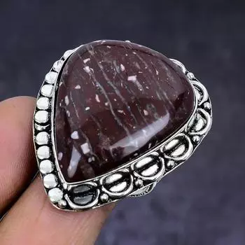 Cappuccino Jasper Gemstone 925 Sterling Silver gift Jewelry Ring Size 10 m2W77