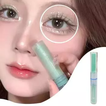 Cappuvini Жидкие тени для век Перламутровый макияж глаз Блестящие двухголовые тени для век с эффектом шелкопряда для женщин небесно-голубой