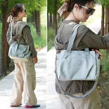 Capson Shoulder Messenger Bag 2025 New Arrival Women s Shoulder Bag Multi-Layer Tote Large Capacity Backpack Tote Rice Gray