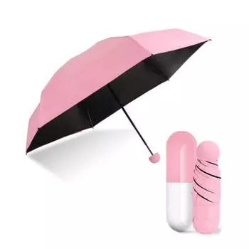 Capsule Folding Small Umbrella Pill Package Portable Travel Sunny Rainy Day