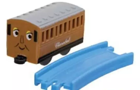 Capsule Plarail Thomas the Tank Engine Edition Great Dinosaur Park Edition Clarabelle Curved Gacha Gacha Capsule Toy Discovery! [8. + Рельс] (один предмет)