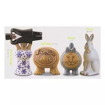 Capsule Q Museum Lisa Larson Miniature Fabrica Set Power Bulldog Misse Vol.2 (Resale) [Assorted 4-Piece (1. Girl s / 2. / 3. / 4. Hare)]