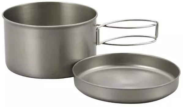 Captain Stag Barbecue Pot Dish Titanium Mounted Cooker Set of 2 M-9080M-9080