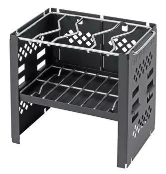 CAPTAIN STAG барбекю-печь подставка для костра складная Kamado Smart Grill тип B6 с сумкой 3 регулируемых уровня черный 2-в-1 UG-44 чёрный