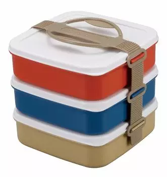 CAPTAIN STAG Bento Box Lunch Box Picnic Box 3 Tiers Made in Japan UT-55 Width 180 x Depth 180 x Height 175 mm