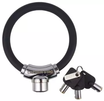 CAPTAIN STAG Bicycle Key Wire Lock Zinc Alloy PVC Coating Dimple Key Length 300mm Diameter 12mm Inner Diameter 90mm Black Approx. Y-7345