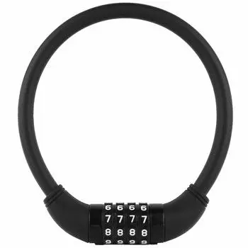 Captain Stag Bicycle Wire 440mm 12mm Changeable Matte Lock, Lock, 4-Digit Combination, Long, Diameter, PIN, Black, Y-7353