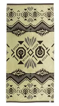 CAPTAIN STAG большой чехол для полотенца, большое жаккардовое полотенце 180 x 100 см, хлопок, узор навахо, хаки 100% UD-73