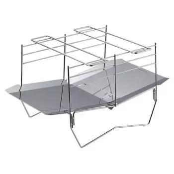 CAPTAIN STAG Bonfire Solo Light Grill Lightweight Compact Stainless Steel Storage Bag Included UG-93 Silver For 1 Person