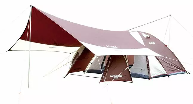 Captain Stag (CAPTAIN STAG) Tent Tarp Extension Belt Set BLACK PACKAGE Ex Gear Tool Room Dome Tent & Tarp Set + For 4 to 5 People UZ-13232 Brown 440