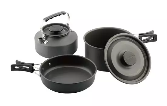 CAPTAIN STAG чайник сковорода плита простая алюминиевая плита набор жесткий анодированный футляр для хранения в комплекте UH-4121