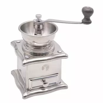 CAPTAIN STAG Coffee Mill Hand Grind Ceramic Blade Stainless Steel Silver UW-3529