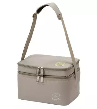CAPTAIN STAG Cold Bag Cooler Bag Foldable Storage Double Room Cooler Bag Capacity Khaki Monte 1.5L (Upper)/5.5L (Lower) UE-646