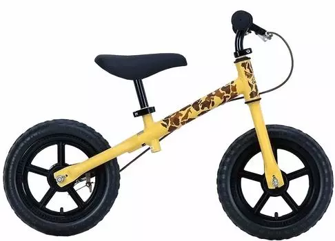 CAPTAIN STAG детский беговой велосипед без педалей с тормозом учебный велосипед 18 бежевый камуфляж CAMP OUT YG-1208