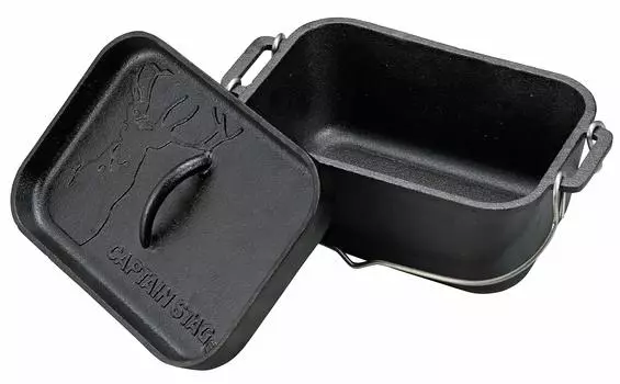 Captain Stag Dutch Cast Square Dutch Ширина 270 x Глубина 170 x Высота Полная вместимость воды Не требует приправ (КАПИТАН ОЛЕНЬ) Духовка, Утюг, Духовка, 120мм, чёрный