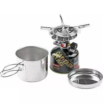 Captain Stag One Person Pot Set Auric Small Gas Burner Sove/Cooker Set M-6400