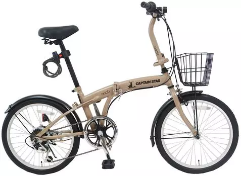 CAPTAIN STAG Oricle 20-дюймовый складной велосипед [6-скоростная трансмиссия Shimano, легкая тросовая блокировка, передние и задние крылья] Стандартная комплектация FDB206