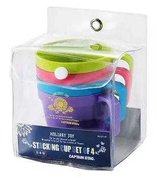 Captain Stag Outdoor Camping Cup Cup антибактериальный стекируемый стакан 230 мл набор из 4 шт. Сделано в Японии Holiday Joy UT-47