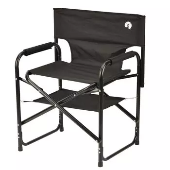 CAPTAIN STAG Outdoor Chair Chair with Shelf Mock Aluminum Director Chair Black UC-1880