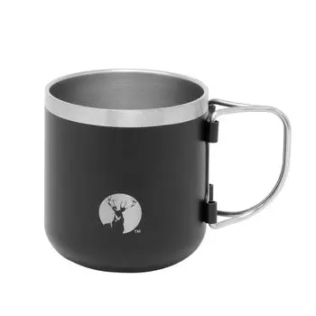 CAPTAIN STAG Outdoor Cup Mug Tumbler CS Vacuum Folding Handle Mug 300ml Stainless Steel Black UE-3596 чёрный