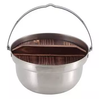 CAPTAIN STAG Outdoor Pot Походный костер с деревянной крышкой 18 см Нержавеющая сталь Сделано в Японии Сделано в Tsubame-Sanjo UH-4124