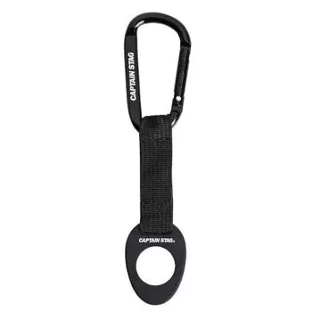 CAPTAIN STAG Plastic Bottle Holder Drink Holder with Carabiner Black UY-7060