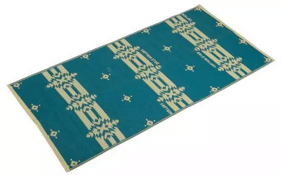 CAPTAIN STAG Rug Leisure Sheet Mat Straw Rug 90 x 180cm For People Washable Turquoise 1~2 UB-3058