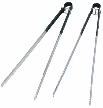 CAPTAIN STAG Щипцы для ножниц для угля для барбекю Большие ножницы для угля 45 см со стопором Остаток [Набор 2] UZ-13221 серебряный