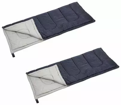 CAPTAIN STAG Sleeping bag sleeping bag operating temperature 12 Envelope type sleeping bag Forno 800g filling dark navy of [minimum degrees] [Set 2]