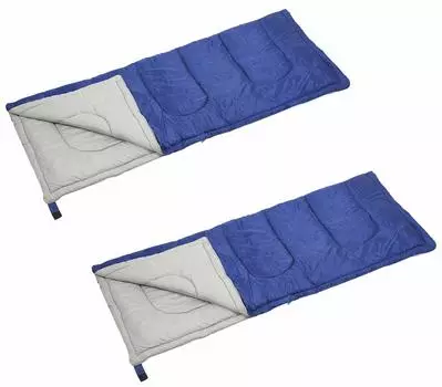 CAPTAIN STAG Sleeping bag sleeping bag operating temperature 15 Envelope type sleeping bag Prairie filling 600g navy of [minimum degrees] [Set 2]