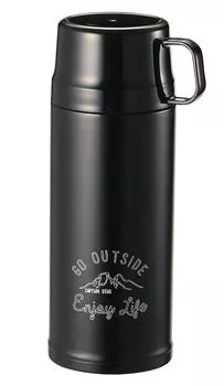 CAPTAIN STAG Sports Bottle, Water Bottle, Direct DrinkingCup Drinking, 2WAY Double Stainless Steel Bottle, Vacuum Insulation, HeatCold Storage,