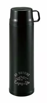 CAPTAIN STAG Sports Water Direct 2WAY Double Stainless Steel Vacuum Black Monte Bottle, Bottle, Drinking/Cup Drinking, Bottle, Insulation, Heat/Cold чёрный