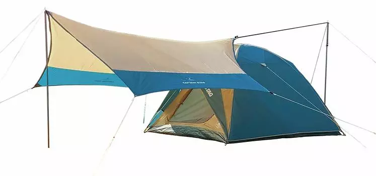 CAPTAIN STAG Tent Tarp Extension Belt Set Yellow Packing Standard Dome Tarp Set For People 400 x 420cm & + 5~6 UZ-13229
