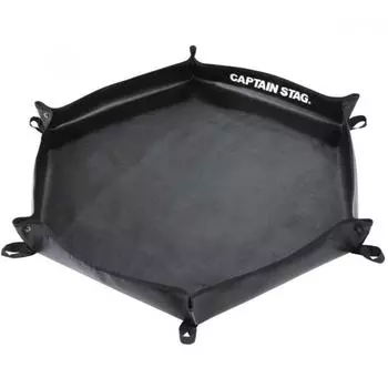 Captain Stag UG 3313 [Сиденье для костра Hexa Лист для костра, термостойкий до 700 C, шестигранник из стекловолокна, черный]