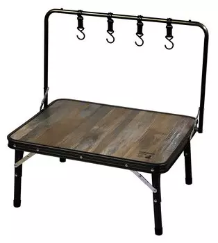 CAPTAIN STAG Уличный столик, подвесной столик, ширина 65 x глубина 45 см, в комплекте вешалка, 4 крючка, регулируемые по высоте, алюминиевый бистро