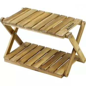 Captain Stag Up 2722 [Деревянная полка для хранения вещей, деревянная двухъярусная полка, мини-ширина 330 мм, регулируемая высота, 2 этажа, CS classiCs]