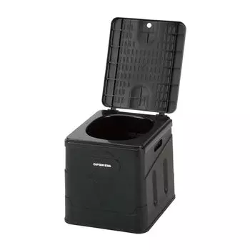 Captain Stag UW-5036 Simple Toilet, Emergency Toilet, Folding Toilet, Portable Simple Toilet, Square, Coagulant, Excretion Bag, Storage Case, Black