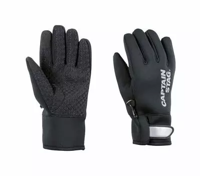 Captain Stag Windproof and Wetsuit Smartphone Size (CAPTAIN STAG) Gloves, Cold-Resistant, Fabric, Compatible, Men s, M, Black, UX-1091 чёрный