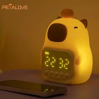 Capybapy Night Light Cute Animal Silicone Lamp Pat Control Light Adjustable Warm Light Christmas Gift for Kid Lovely Decor Capybara D