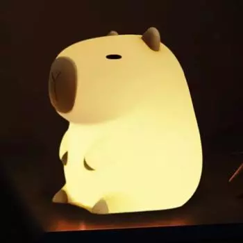 Capybara 3D Lamp Милый Аниме Силиконовый Ночной Светильник Сенсорное Управление USB Перезаряжаемый Таймер Диммирования Ночной Светильник Для Комнаты Декор 9.8x16.5x11cm