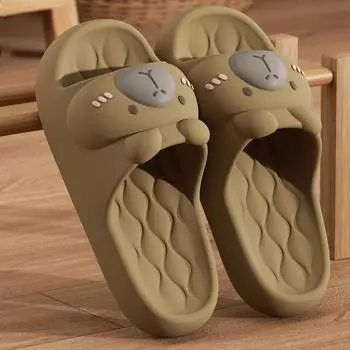 Capybara Bathroom Slippers Non-Slip Pool Sandals EVA Cute Shower Shoes Comfortable Cartoon Bathing Shoes for Summer Beach 36-37 светло-коричневого