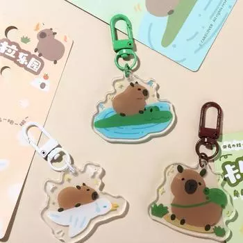 Capybara Capibara Bag Hanging Acrylic Animal Keyring Cartoon Kapibara Pendant Couple F