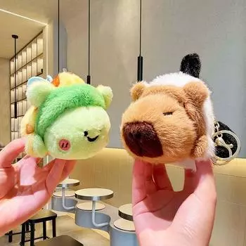 Capybara Cartoon Stuffed Doll Flip Toy Guinea Pig Pendant Capybara Plush Keychain Birthday Gift StyleB